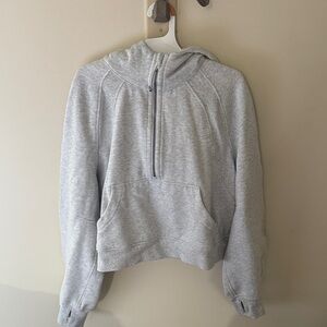 Lululemon Light Gray scuba cropped hoodie